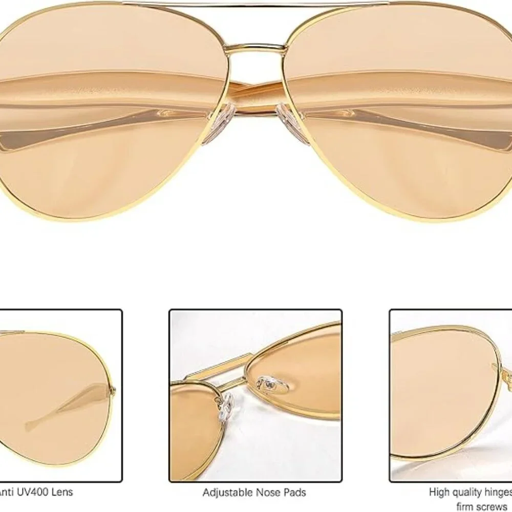 Gold Aviator Sunglasses